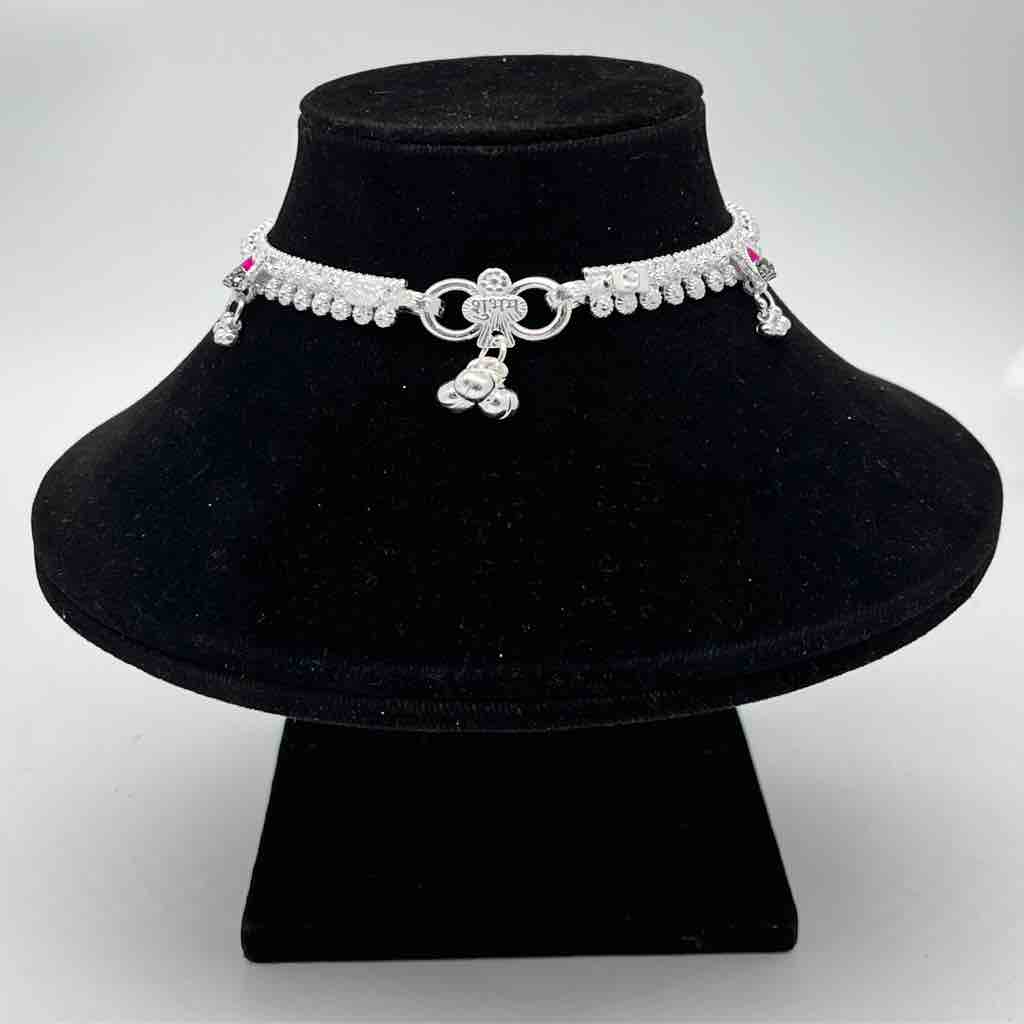 Silver Kismat Fancy Single Line Dal Design Payal