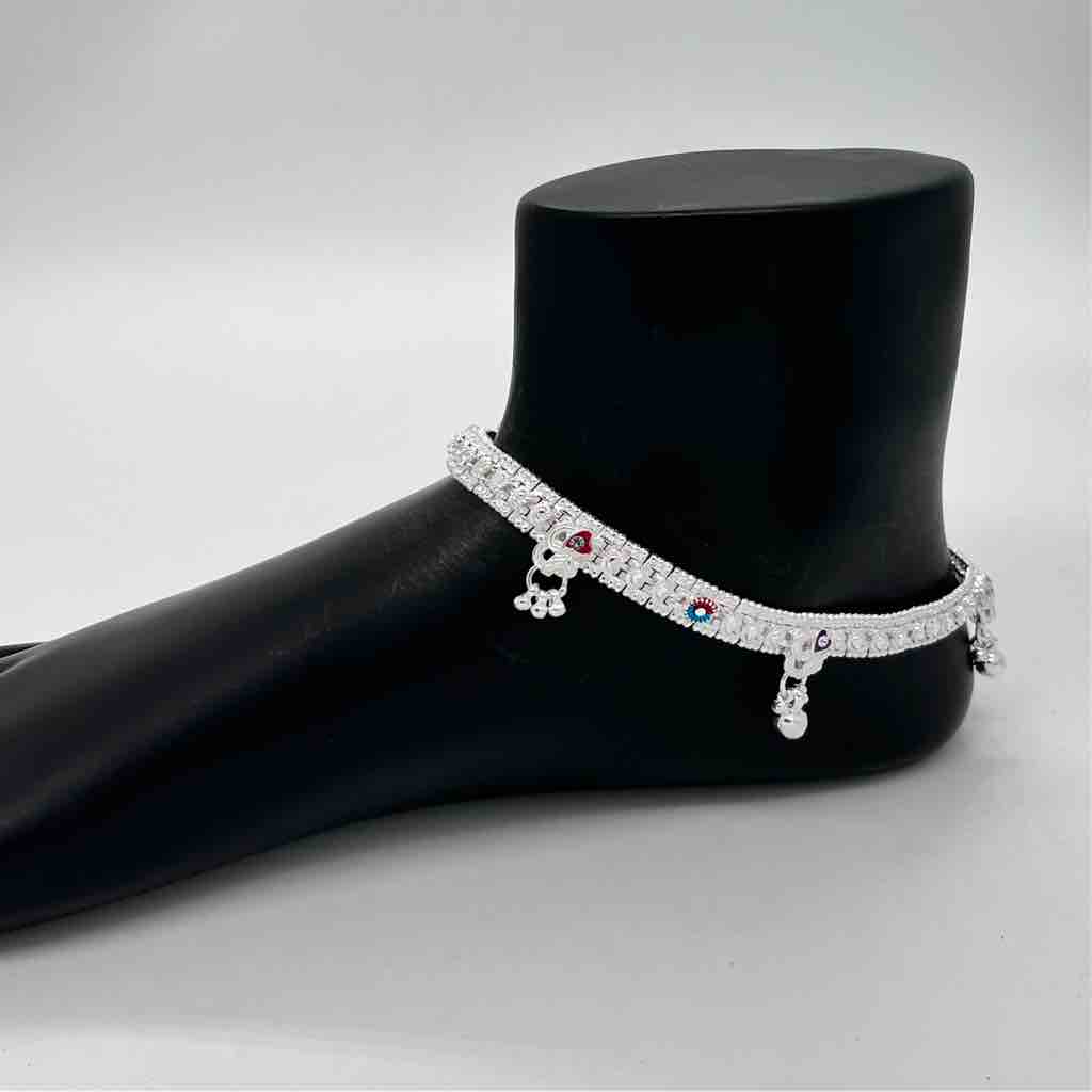 Silver Kismat Fancy New Design Anklets