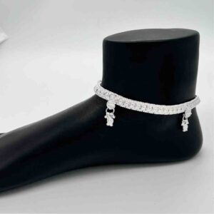 Silver Kismat Fancy Simple Gugri Design Payal
