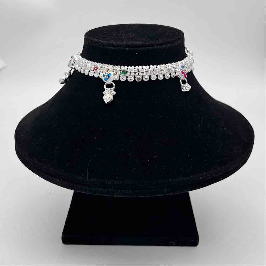 Silver kismat fancy anklets