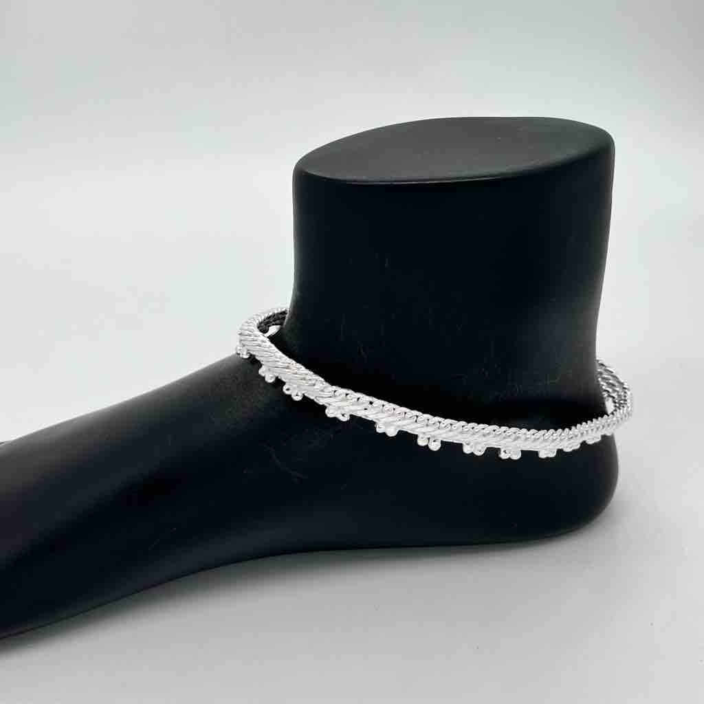 Silver Jiwan Dori Rava Design Anklets