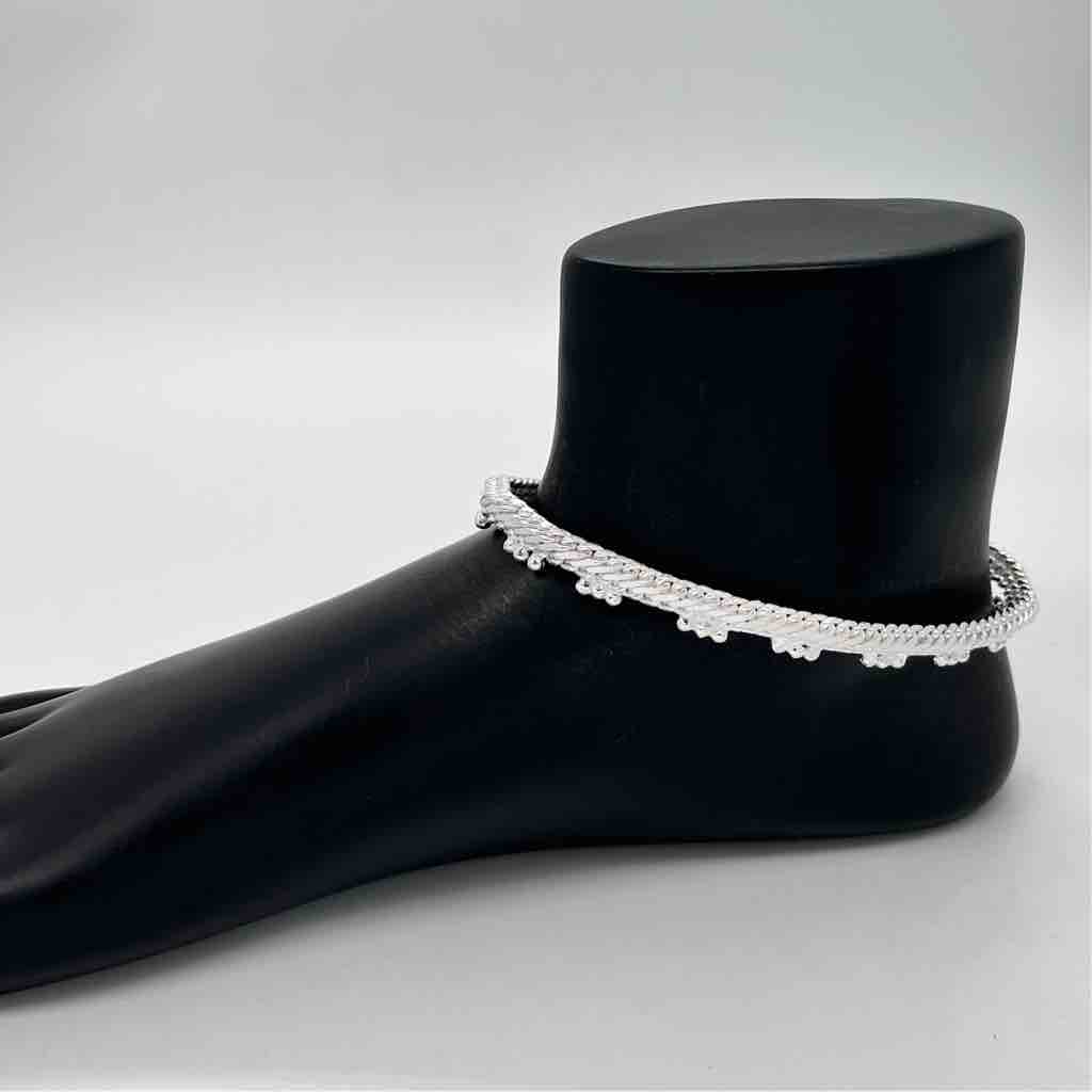 Silver Jiwan Dori Rava Design Anklets
