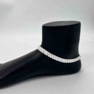 Silver Kismat Single Light Weight Patta Design Anklets