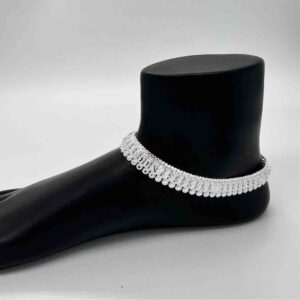 Silver Kismat Three Line Plain Patta Payal