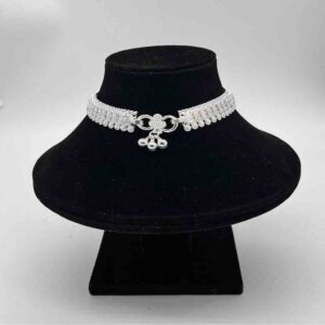 Silver Kismat Three Line Plain Patta Payal