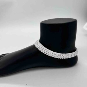 Silver Kismat Three Line Classical Design Anklets