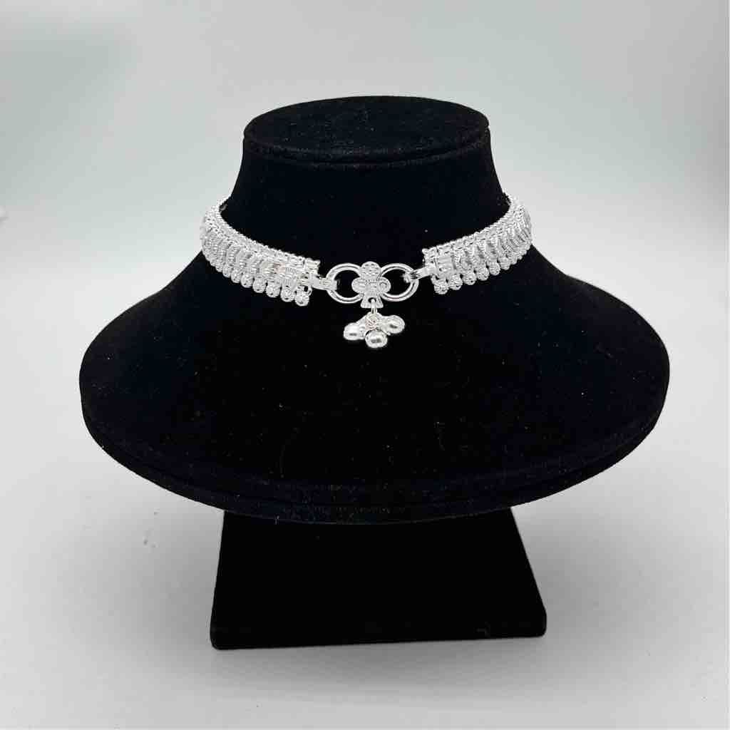 Silver Kismat Three Line Classical Design Anklets