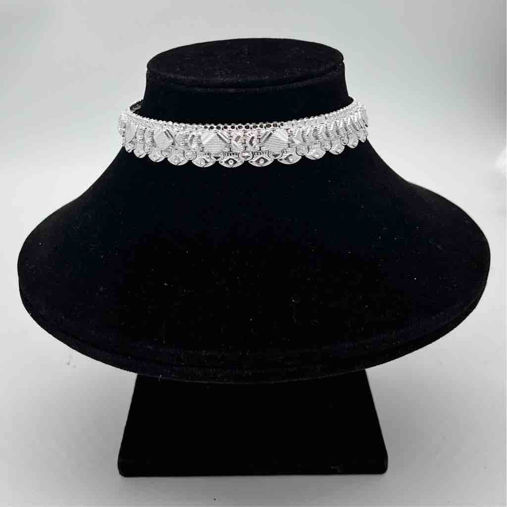 Silver Kismat Three Line Fan Design Payal