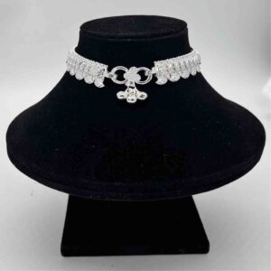 Silver Kismat Fan Design Anklets