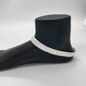 Silver Kismat Four Line New Design Anklets