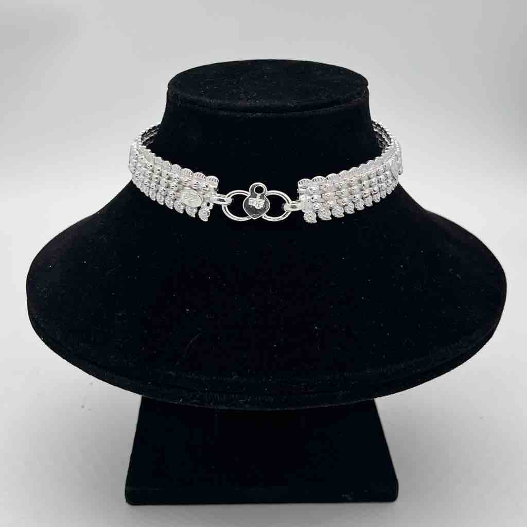 Silver Kismat Three Line Keri Design Payal