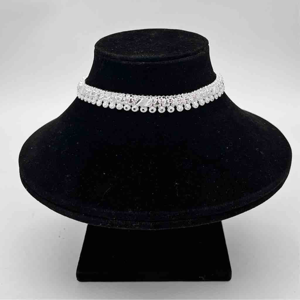 Silver Kismat Double Line Dal Design Anklets