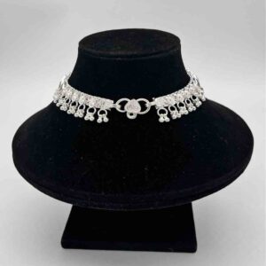 Silver Aagra Full Gugru Light Weight Design Payal