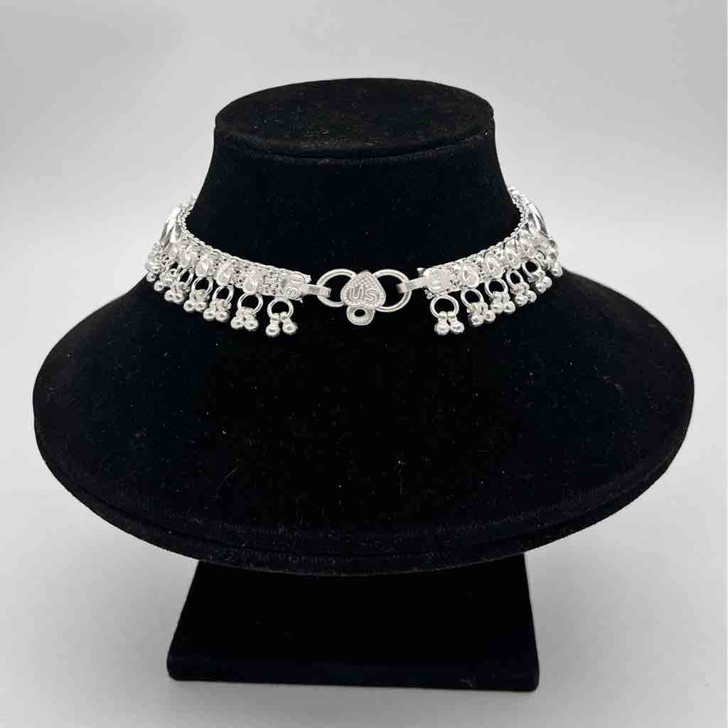 Silver Aagra Full Gugru Light Weight Design Payal