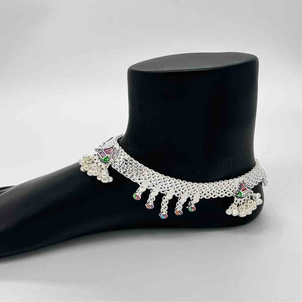 Silver Aagra Fancy Heavy Design Payal