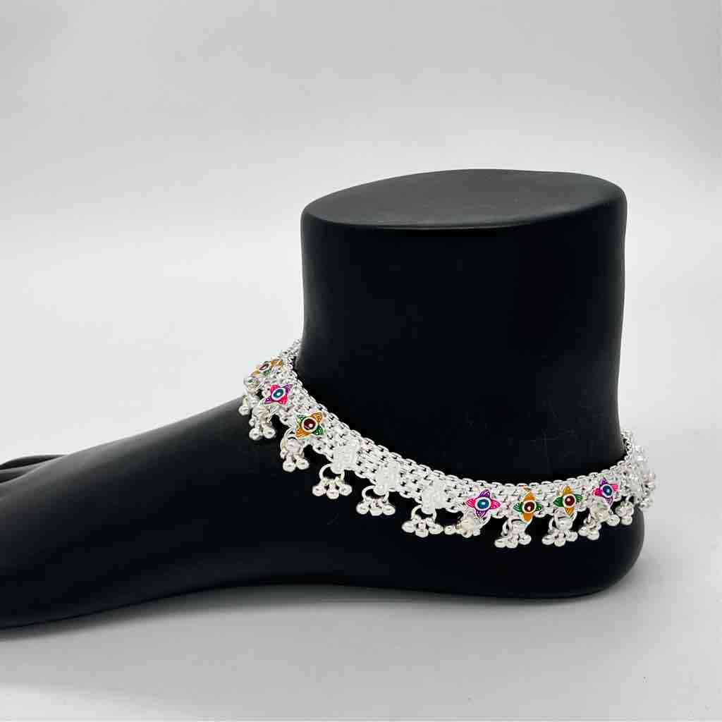Silver Aagra Fancy Shalang Gugri Design Payal