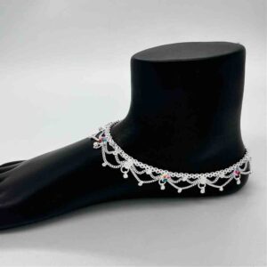 Silver aagra classic jull design anklets