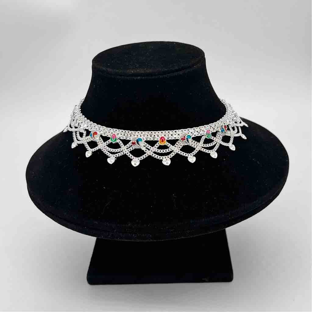Silver Classical Light Weight Aagra Design Payal