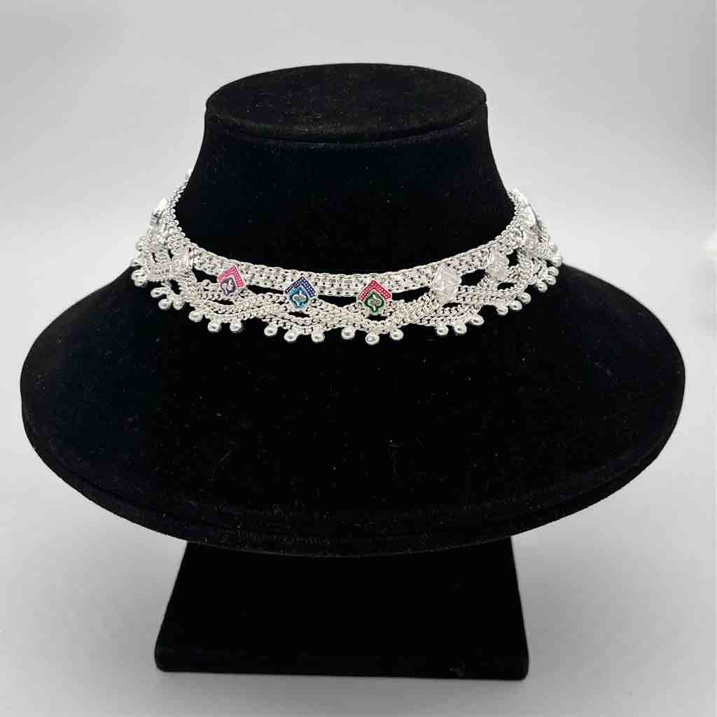 Silver Aagra Fancy Jull Design Anklets