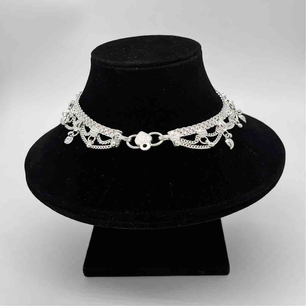 Silver Fancy Aagra Light Weight Jull Design Anklets