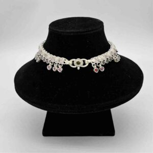 Silver Jodhpuri Fancy Multi Colour Diamond Design Payal