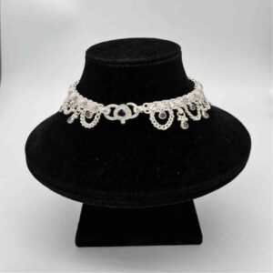 Silver Jodhpuri Fancy Multi Colour Jull Design Anklets