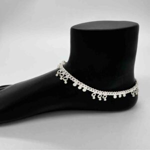 Silver Jodhpuri Plain Dal Design Payal