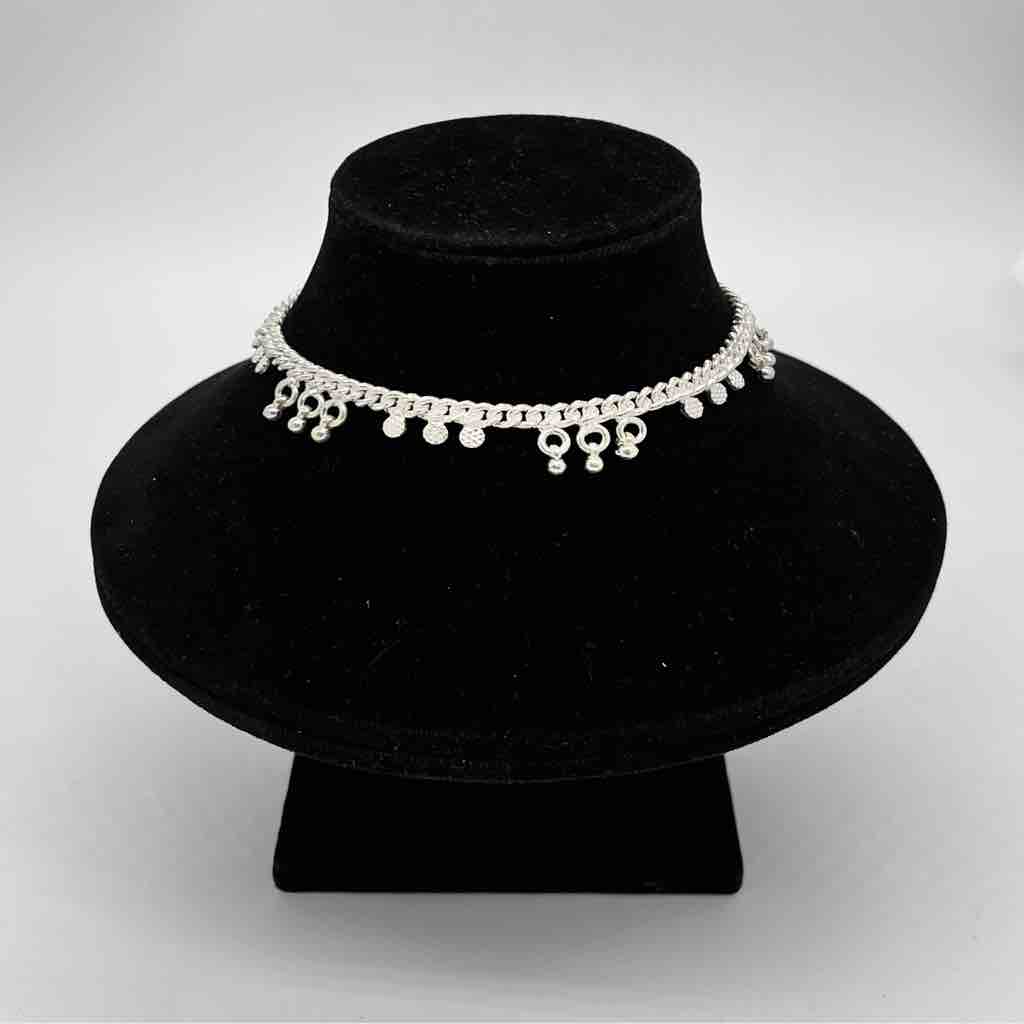Silver Jodhpuri Plain Dal Design Payal