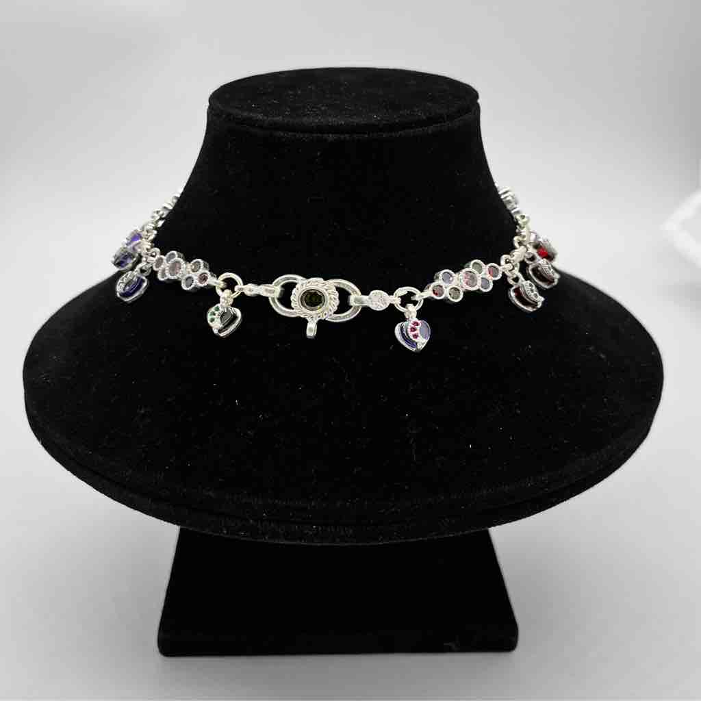 Silver jodhpuri multi colour fancy design anklets