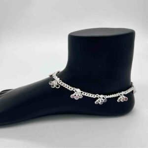 Silver Jodhpuri Fancy Light Weight Anklets