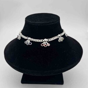Silver Jodhpuri Fancy Light Weight Anklets
