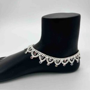 Silver Jodhpuri Multi Colour Fancy Jull Design Payal