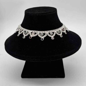Silver Jodhpuri Multi Colour Fancy Jull Design Payal