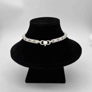 Silver Jodhpuri Fancy Multi Colour Diamond Design Anklets