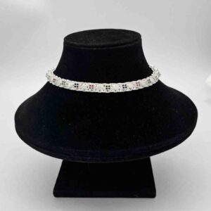 Silver Jodhpuri Fancy Multi Colour Diamond Design Anklets
