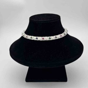Silver Jodhpuri Fancy Multi Colour Diamond Anklets