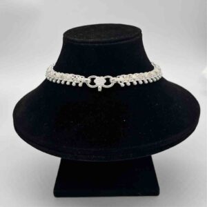 Silver Jodhpuri Rava Fancy Design Anklets