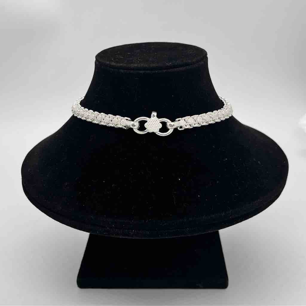 Silver jodhpuri plain design anklets