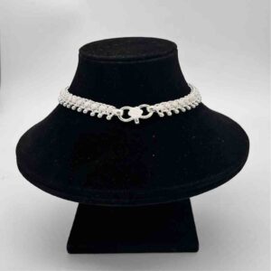Silver Jodhpuri Fancy Plain Rava Design Payal
