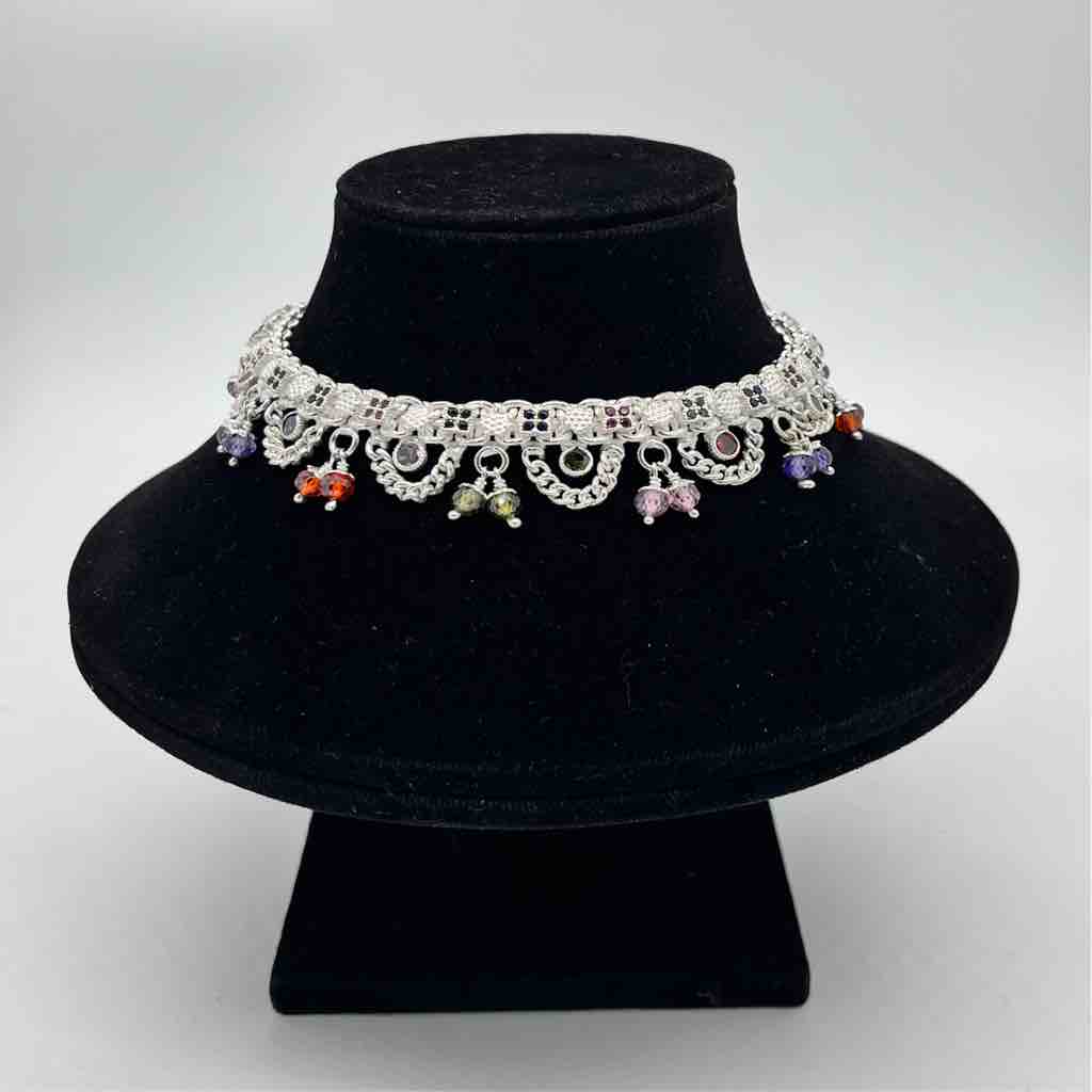 Silver Jodhpuri Fancy Jull Design Payal