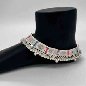 Silver Bombay Fancy Design Anklets