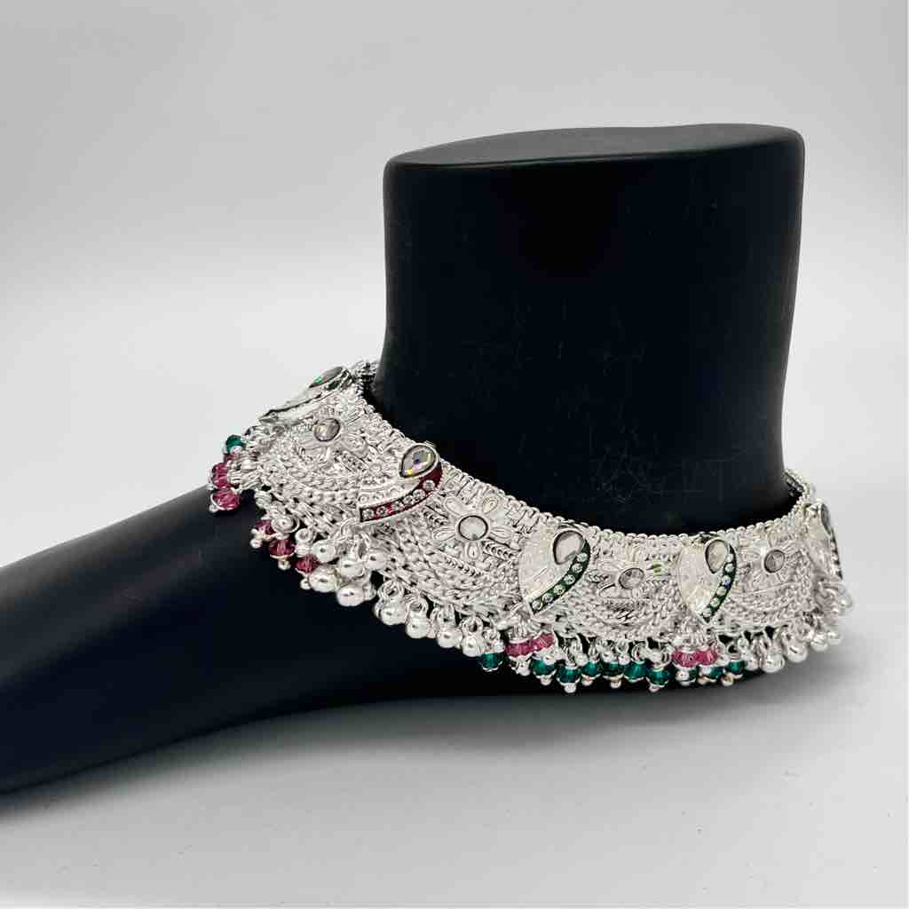Silver Heavy Bombay Fancy Design Payal
