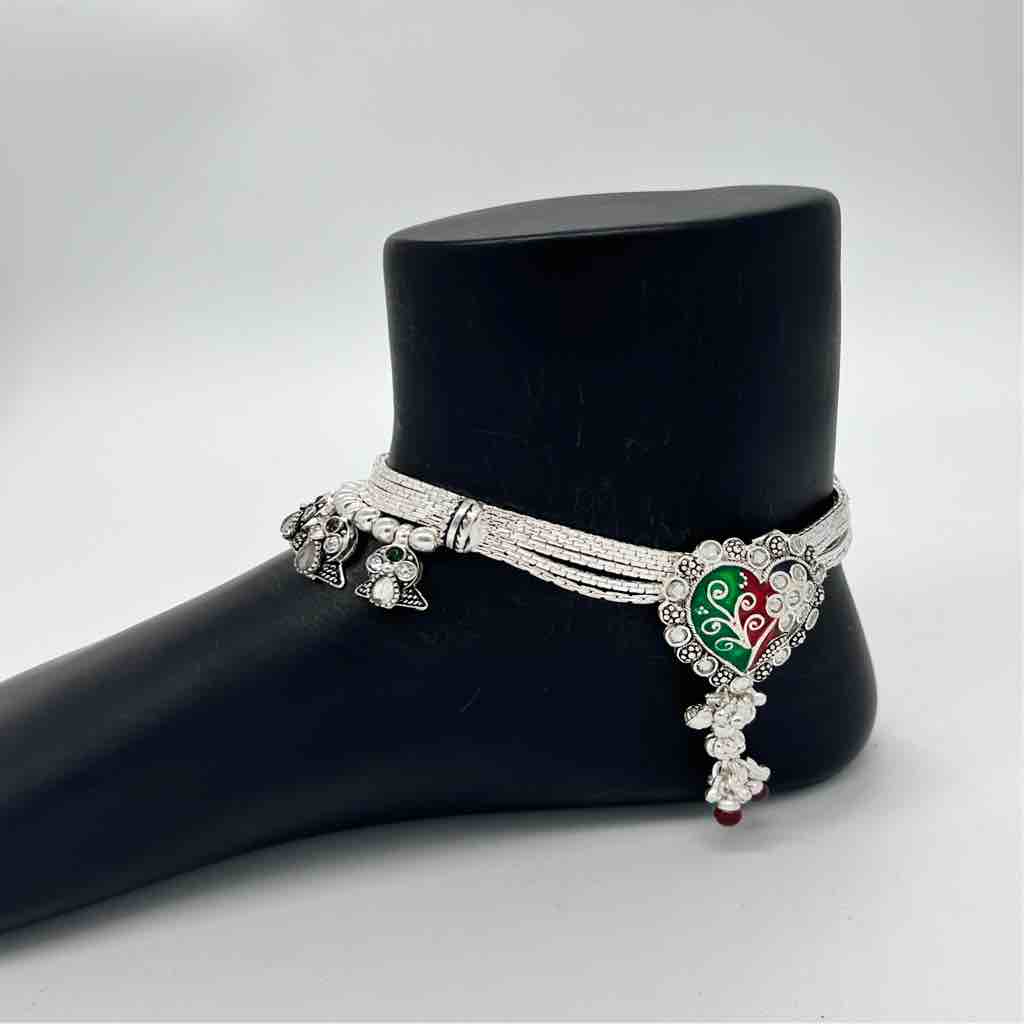 Silver Fancy Bombay Design Anklets
