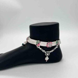 Silver Bombay Fancy Design Anklets