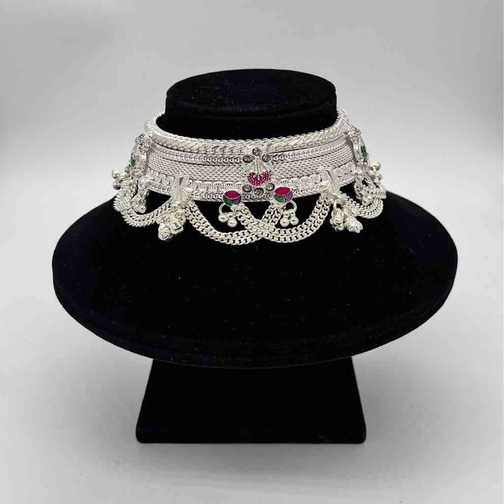 Silver Fancy Heavy Ahmdabadi Jull Anklets