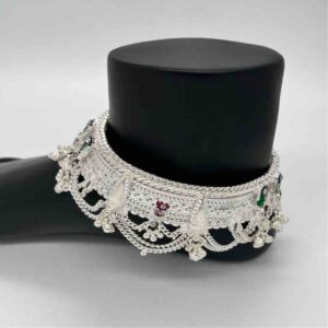 Silver Fancy Heavy Anklets