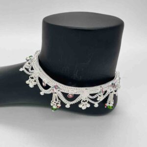 Silver Fancy Light Weight Ahmdabadi Jull Design Payal