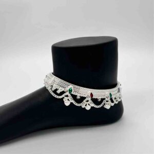 Silver Fancy Light Weight Anklets