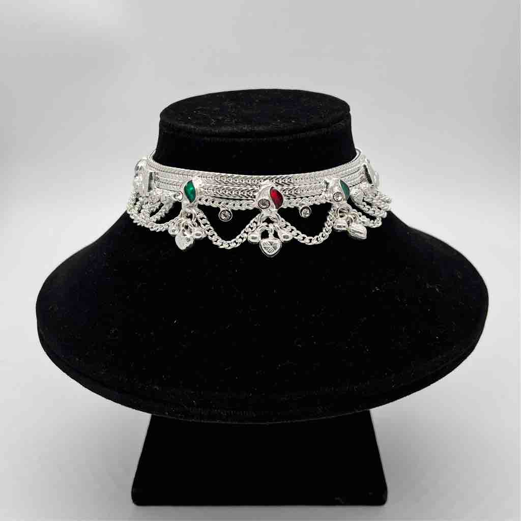 Silver Fancy Light Weight Anklets
