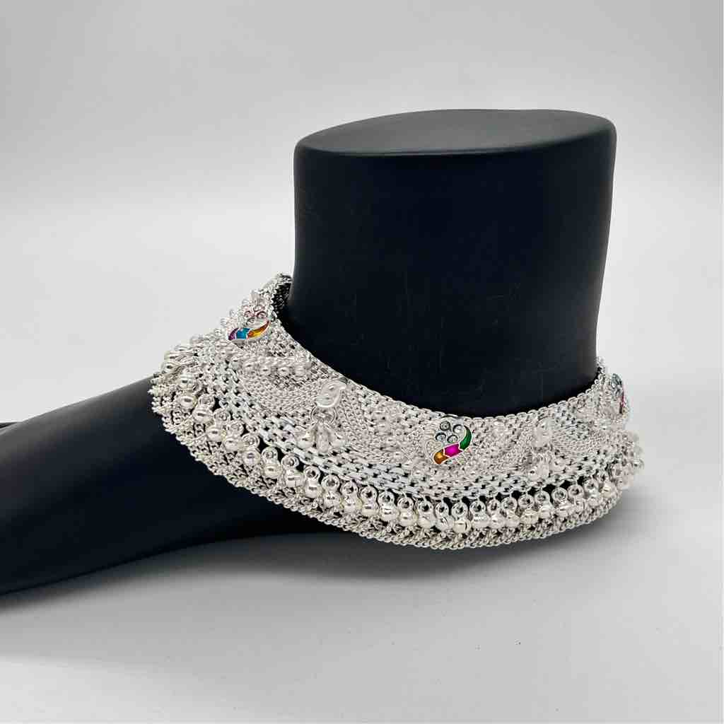 Silver Fancy Aagra Heavy Jull And Chumchum Payal